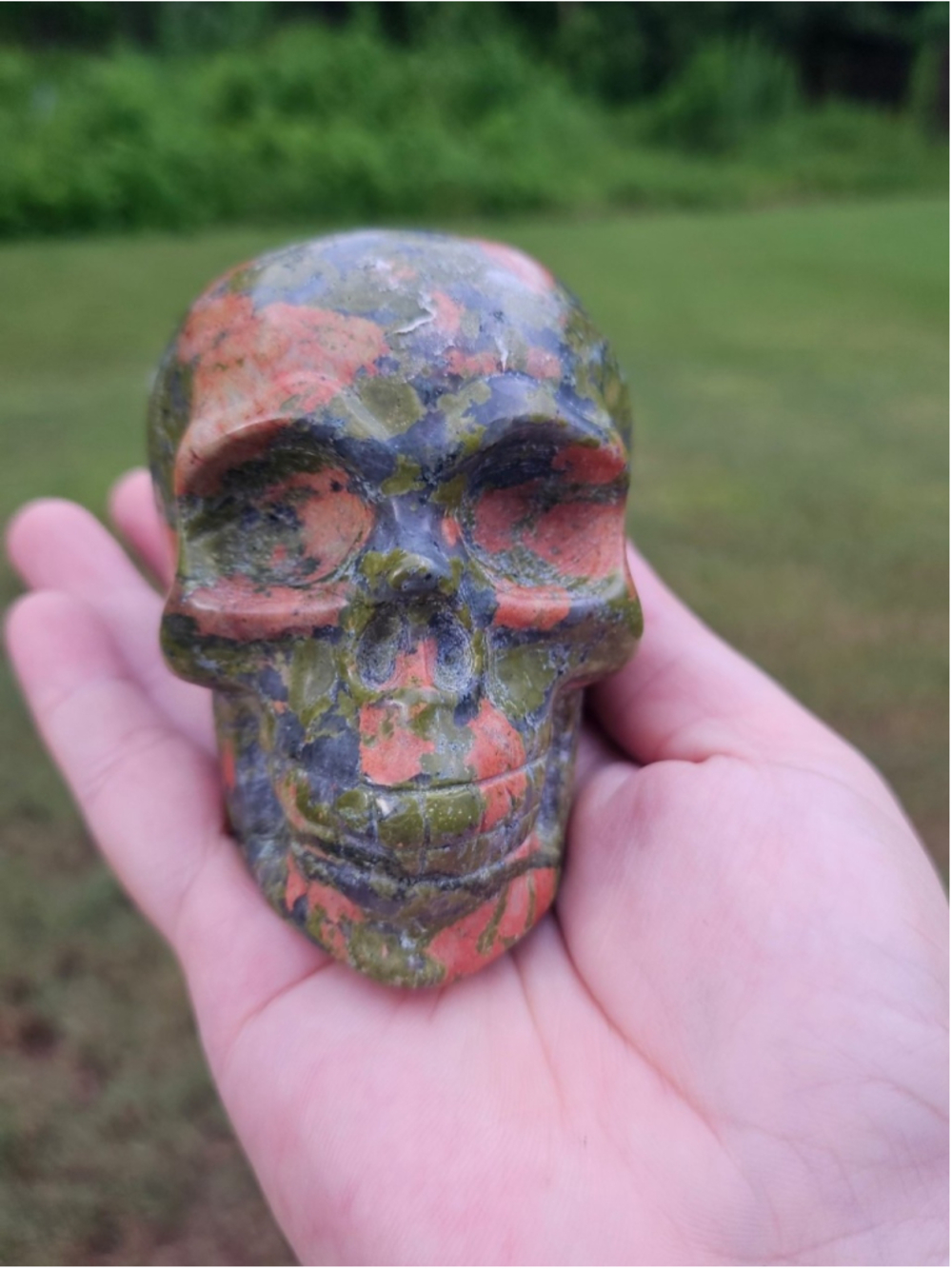 Unakite skull 3.5 in